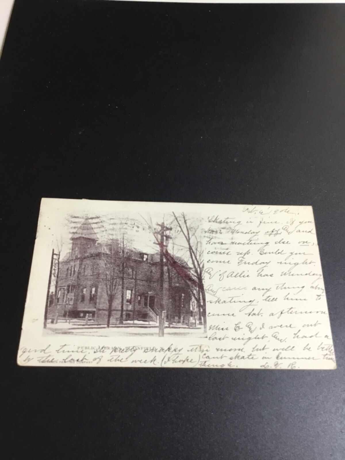 1906 Plainfield, NJ Postcard - Public Library 2736