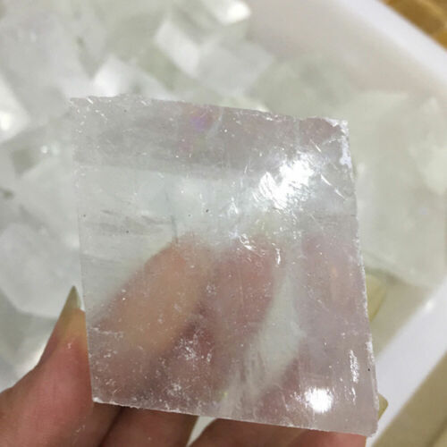 100g Natural Iceland Spar Quartz Crystal Mineral Teaching Specimen Healing