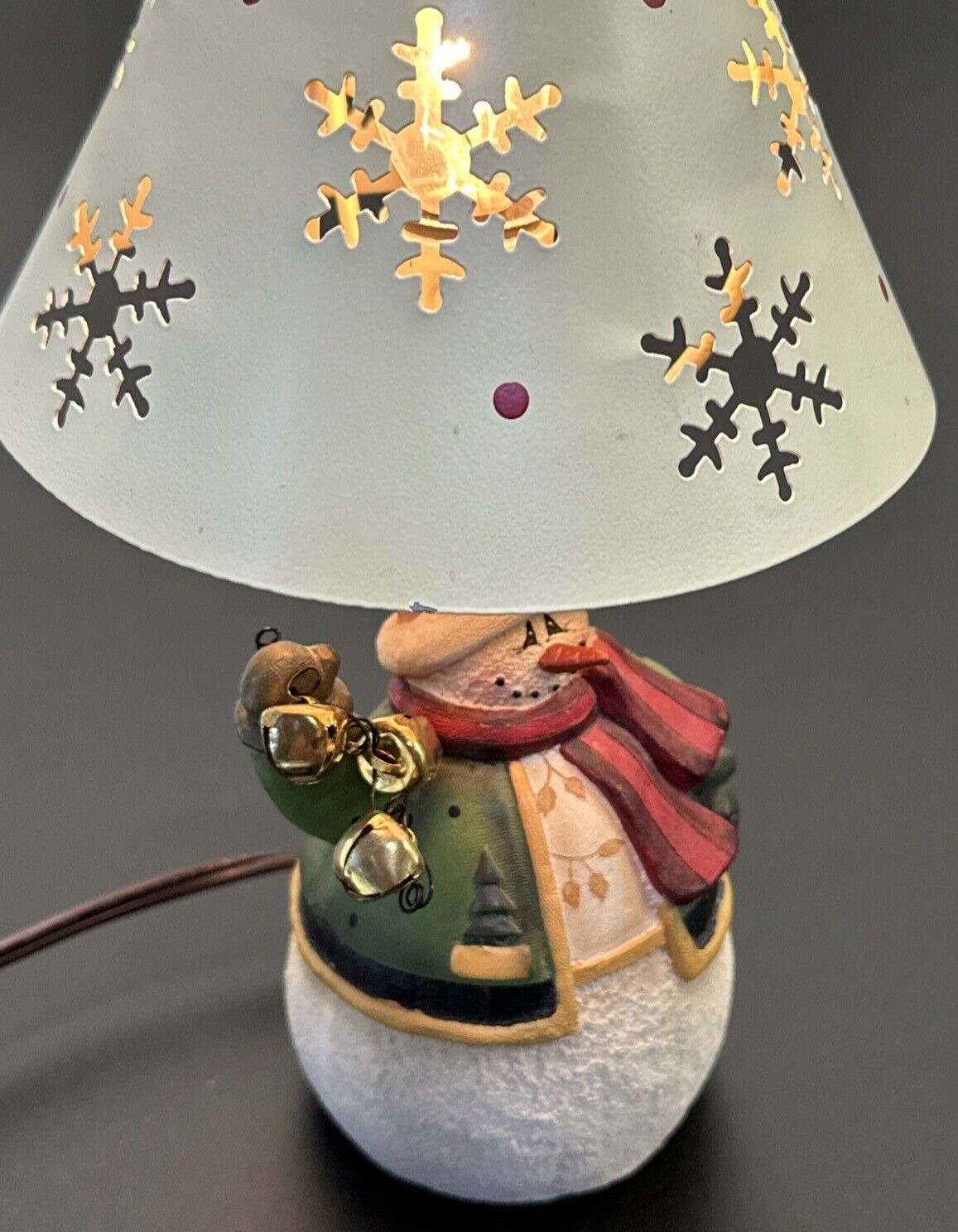 VTG Crazy Mountain Christmas Snowman Lamp/Night Light W/SHADE By Angela Anderson