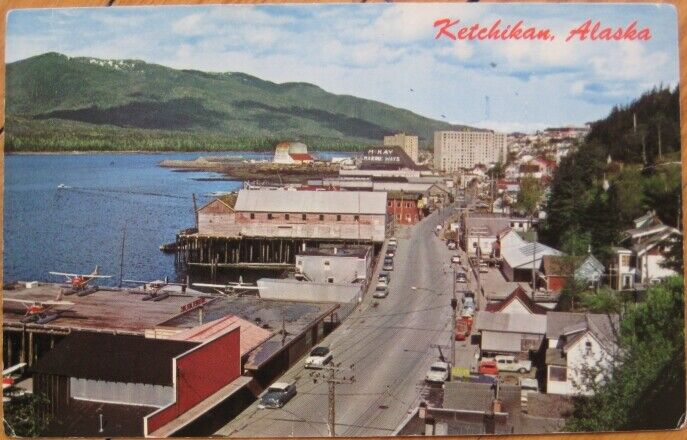 Ketchikan, AK 1954 Chrome Postcard: Downtown View - Alaska