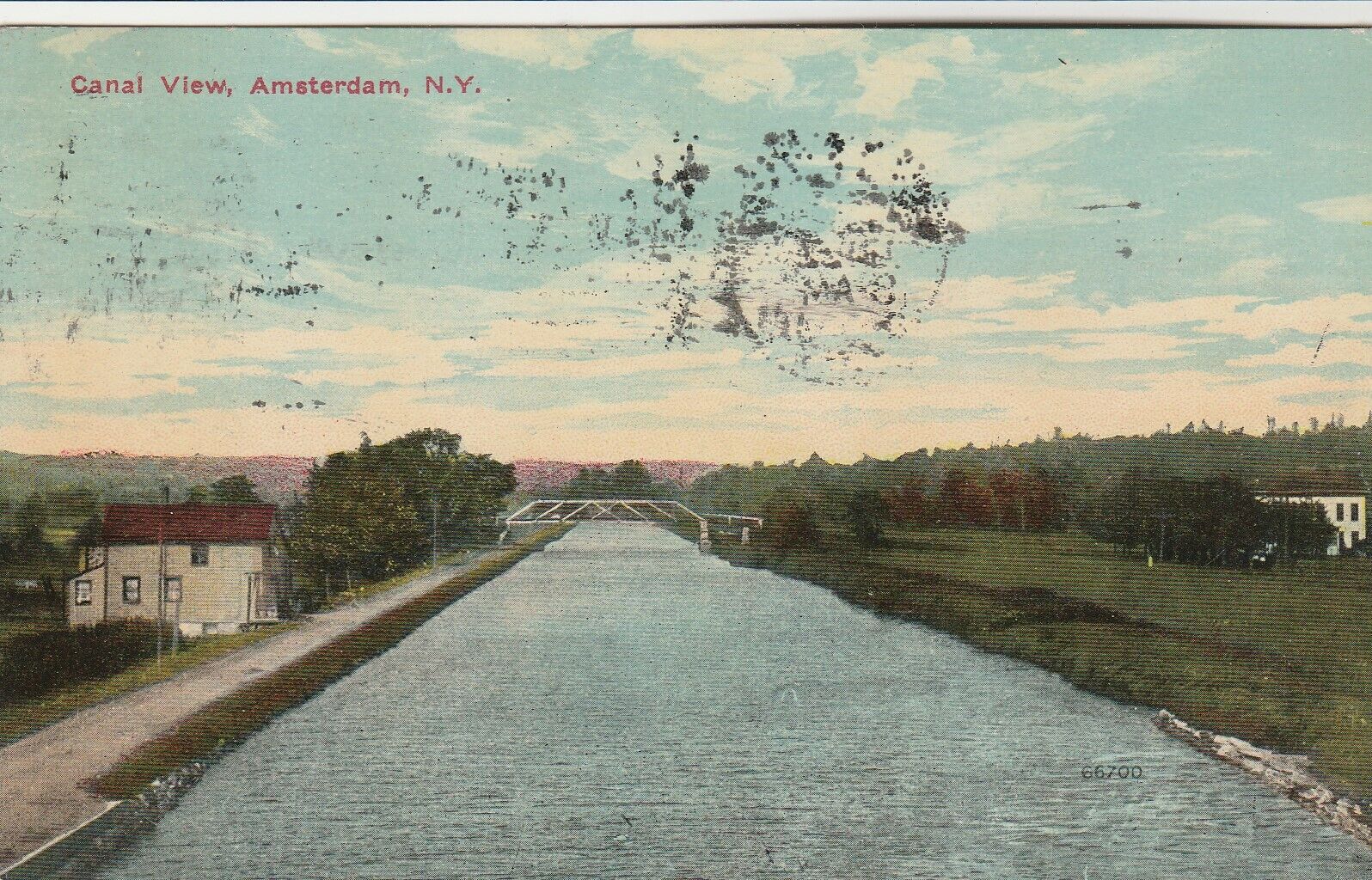 ERIE CANAL~AMSTERDAM,NY~1911 POSTCARD