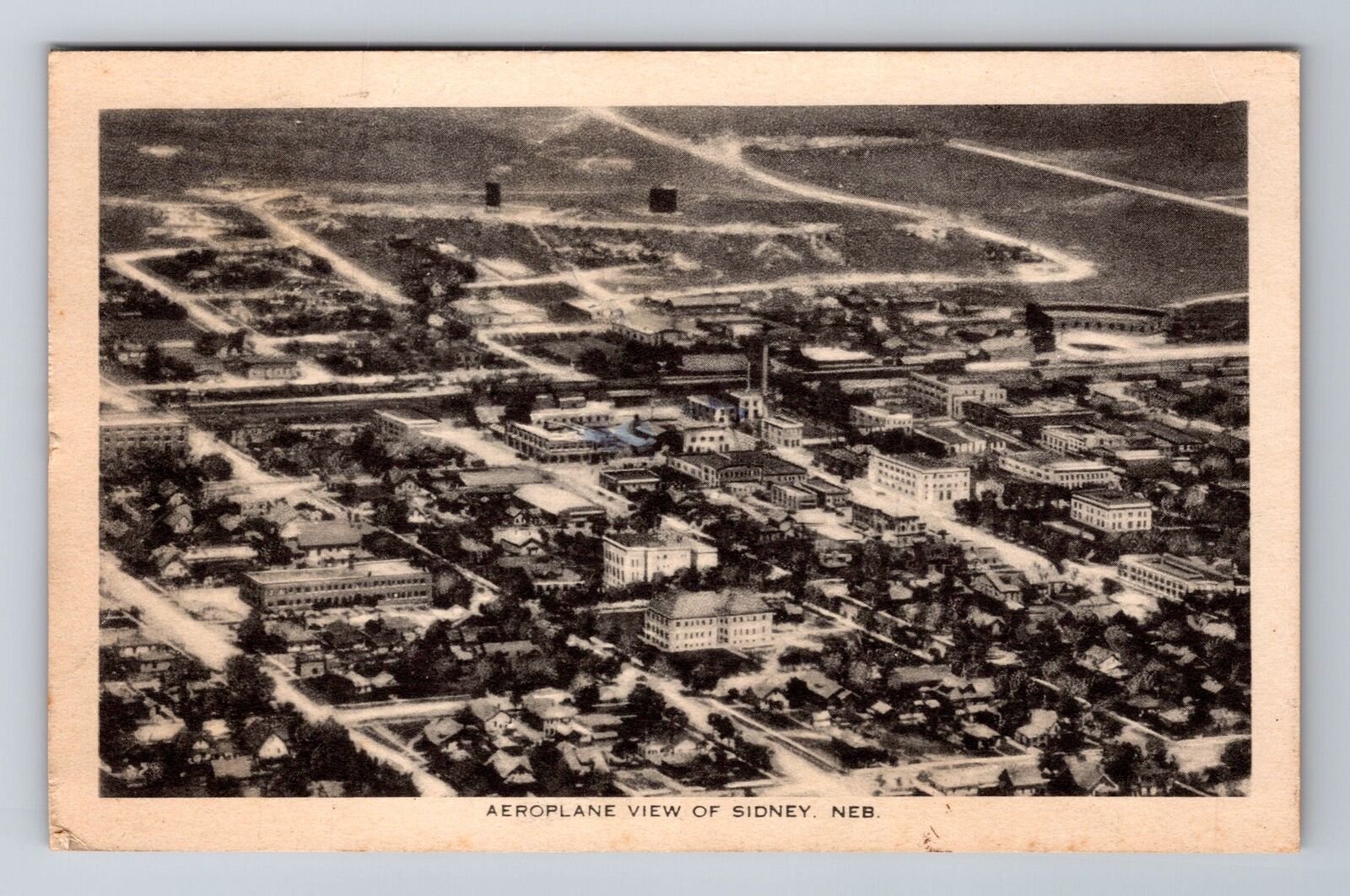 Sidney NE-Nebraska, Aerial View, Antique, Vintage Postcard