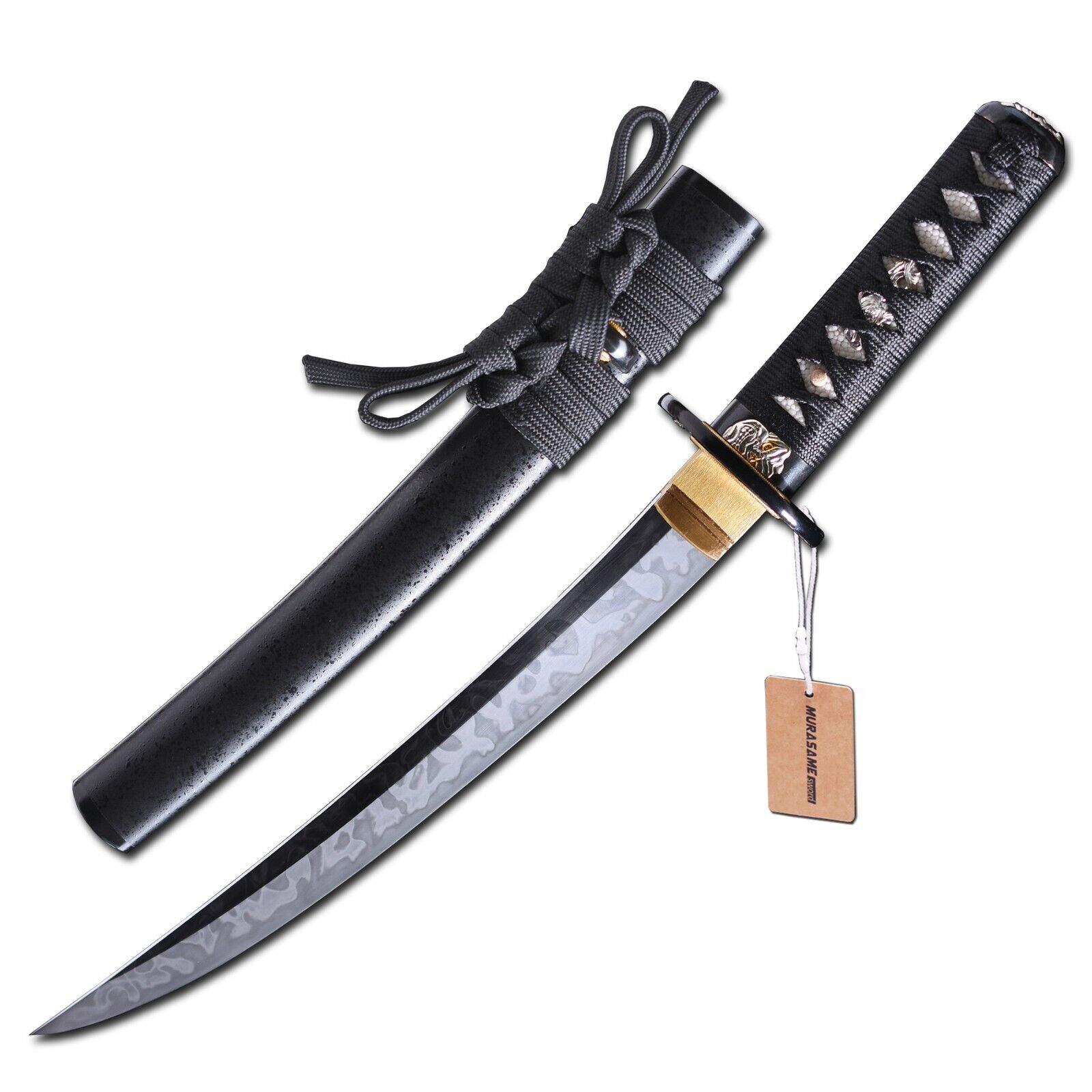 MURASAME Tanto Sword L6 Steel Choji Hitatsura Hamon Handmade Polish Razor Sharp