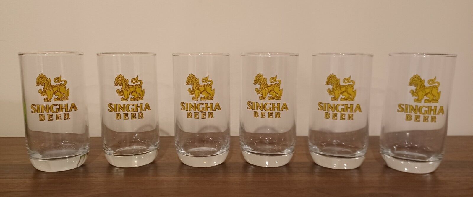 Set of 6 Singha Beer Glasses Thailand 0.3 L NEW
