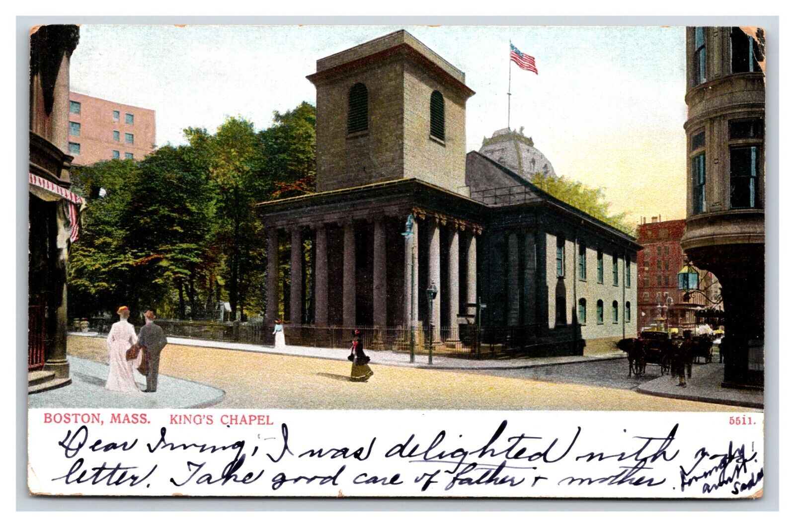 King\'s Chapel Boston Massachusetts MA 1906 UDB Postcard P24