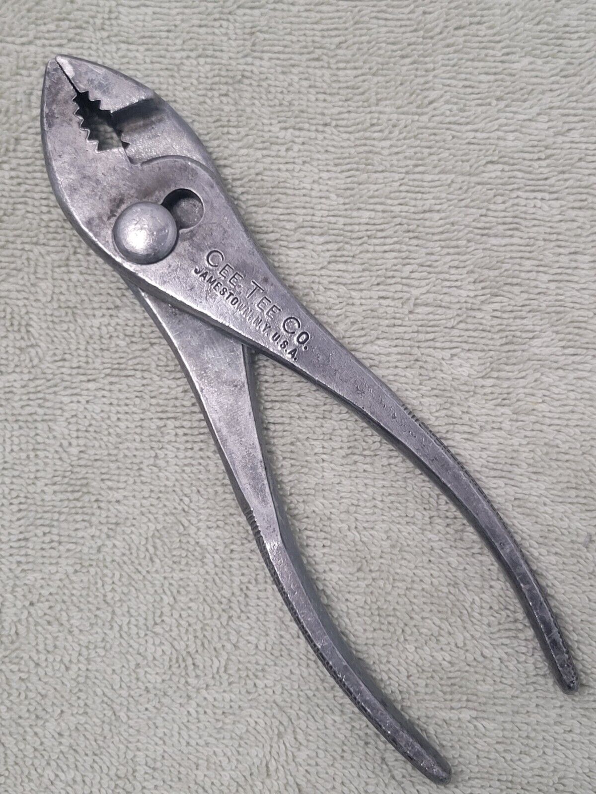 Vintage Early 1900\'s CeeTee H26 Slip-Joint Pliers  w/ Checkerdot Grips