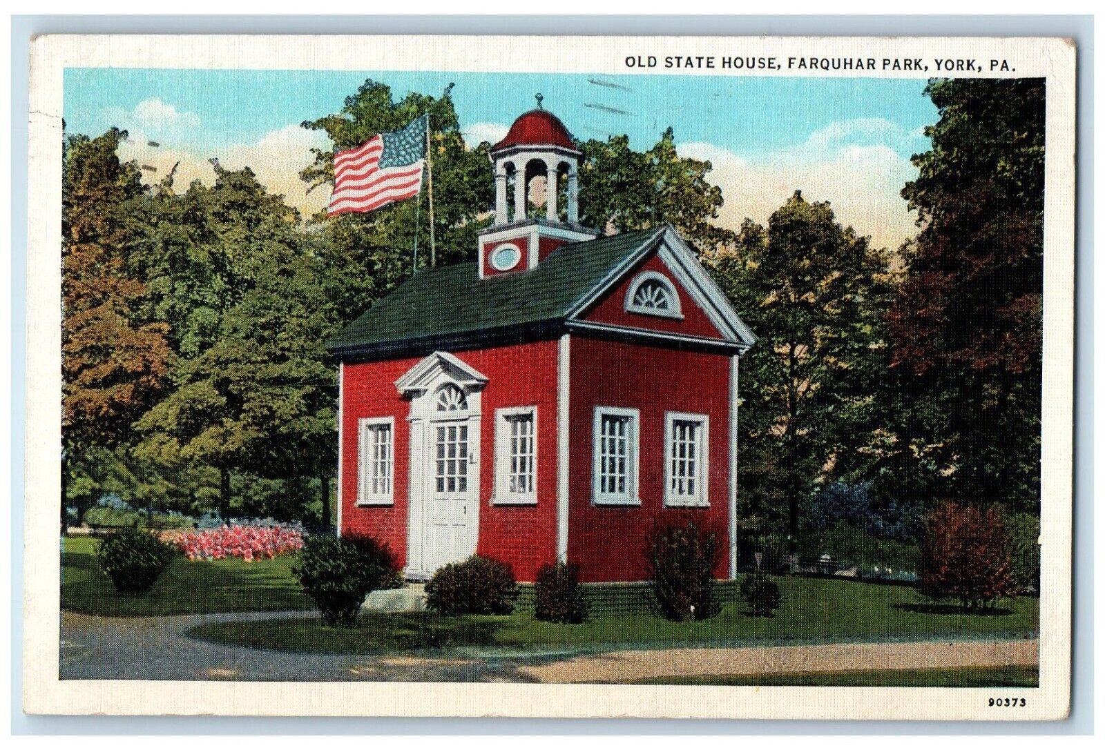 1938 Exterior Old State House Building Farquhar Park York Pennsylvania Postcard
