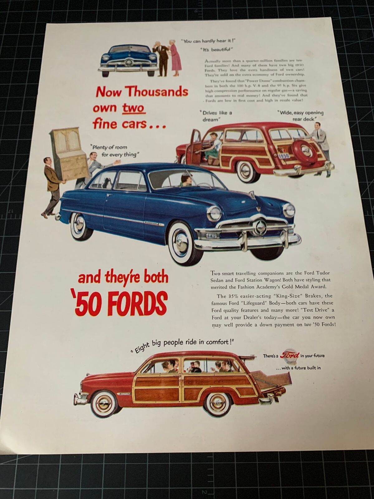 Vintage 1950 Ford Print Ad