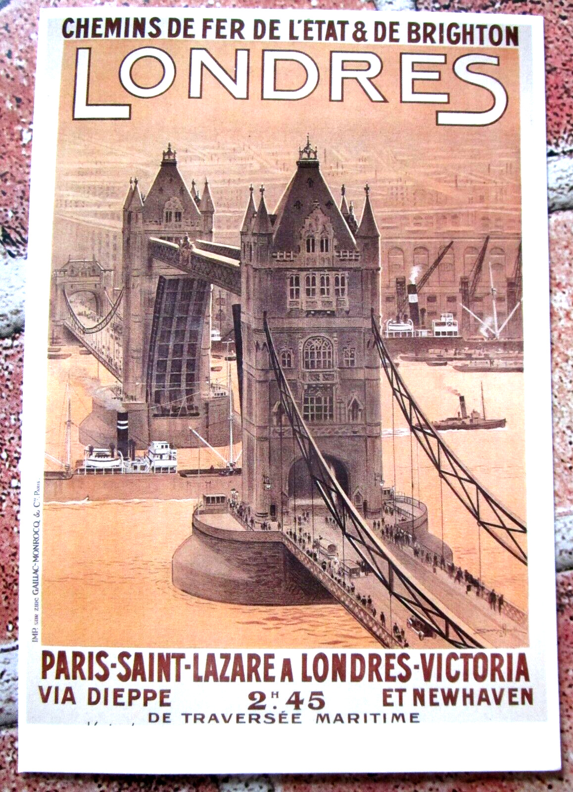 London Tower Bridge Postcard French Connection Poster Reproduction Mayfair Cards