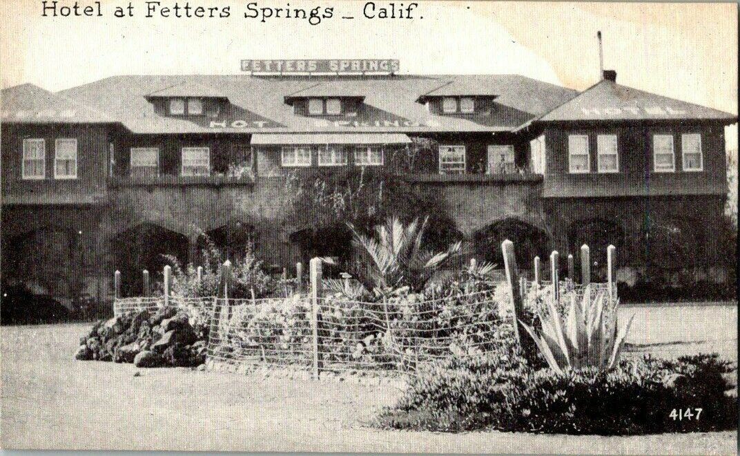 1910. HOTEL AT FETTERS SPRINGS, CALIF. POSTCARD v5