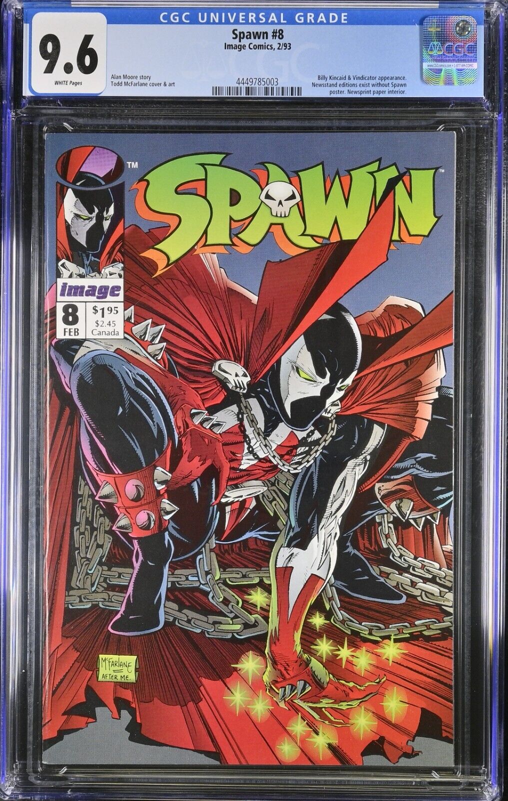 🔑🔥🔥🔥 Spawn 8 CGC 9.6 W Spider-Man #1 Todd McFarlane 1993 NM+ Image 785003