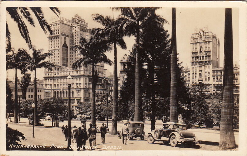 Postcard RPPC Anhangabahu Park Sao Paulo Brazil 