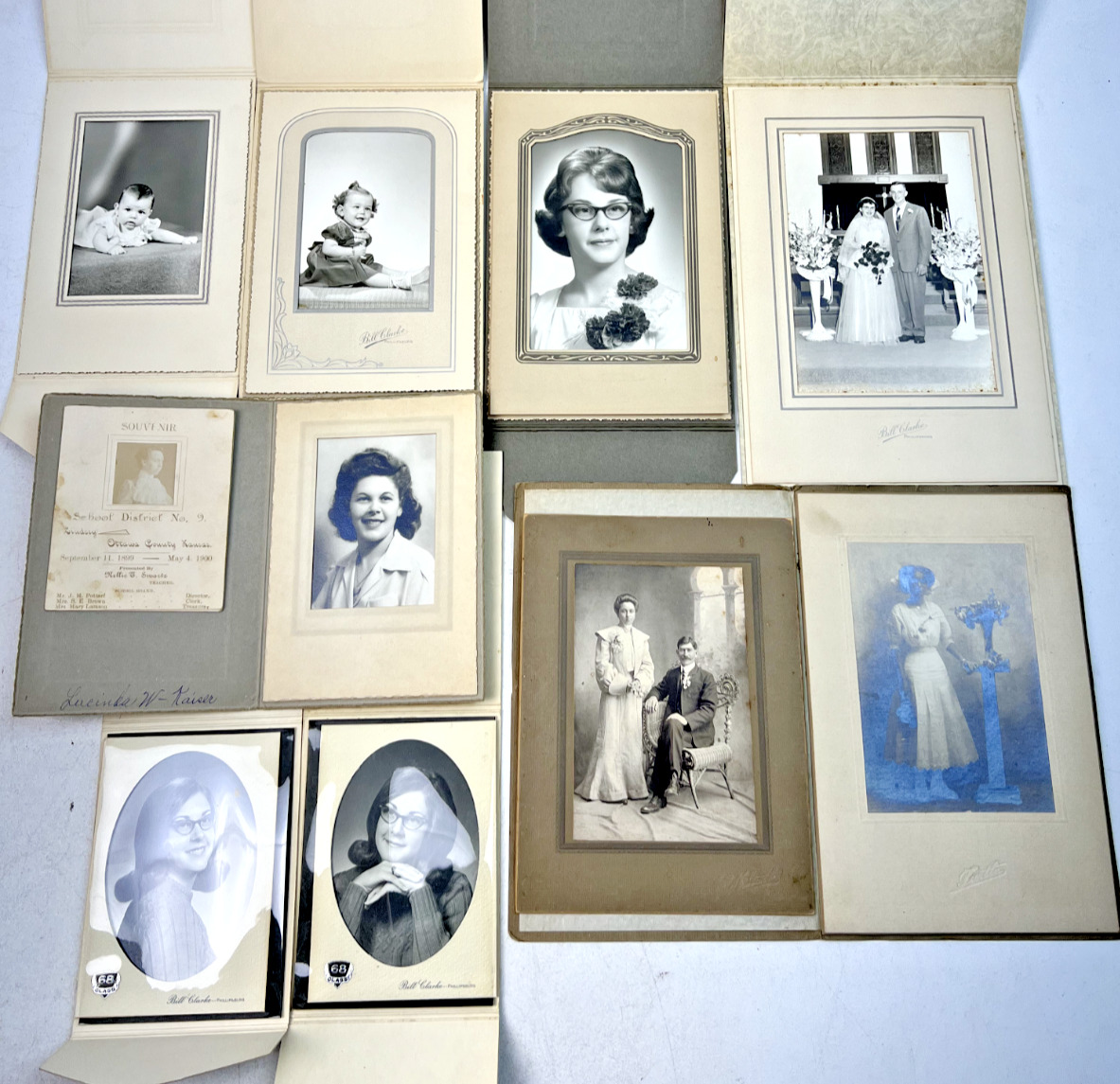 Antique 1800s to Vintage 1960s Cabinet Card Photos - Lot of 10