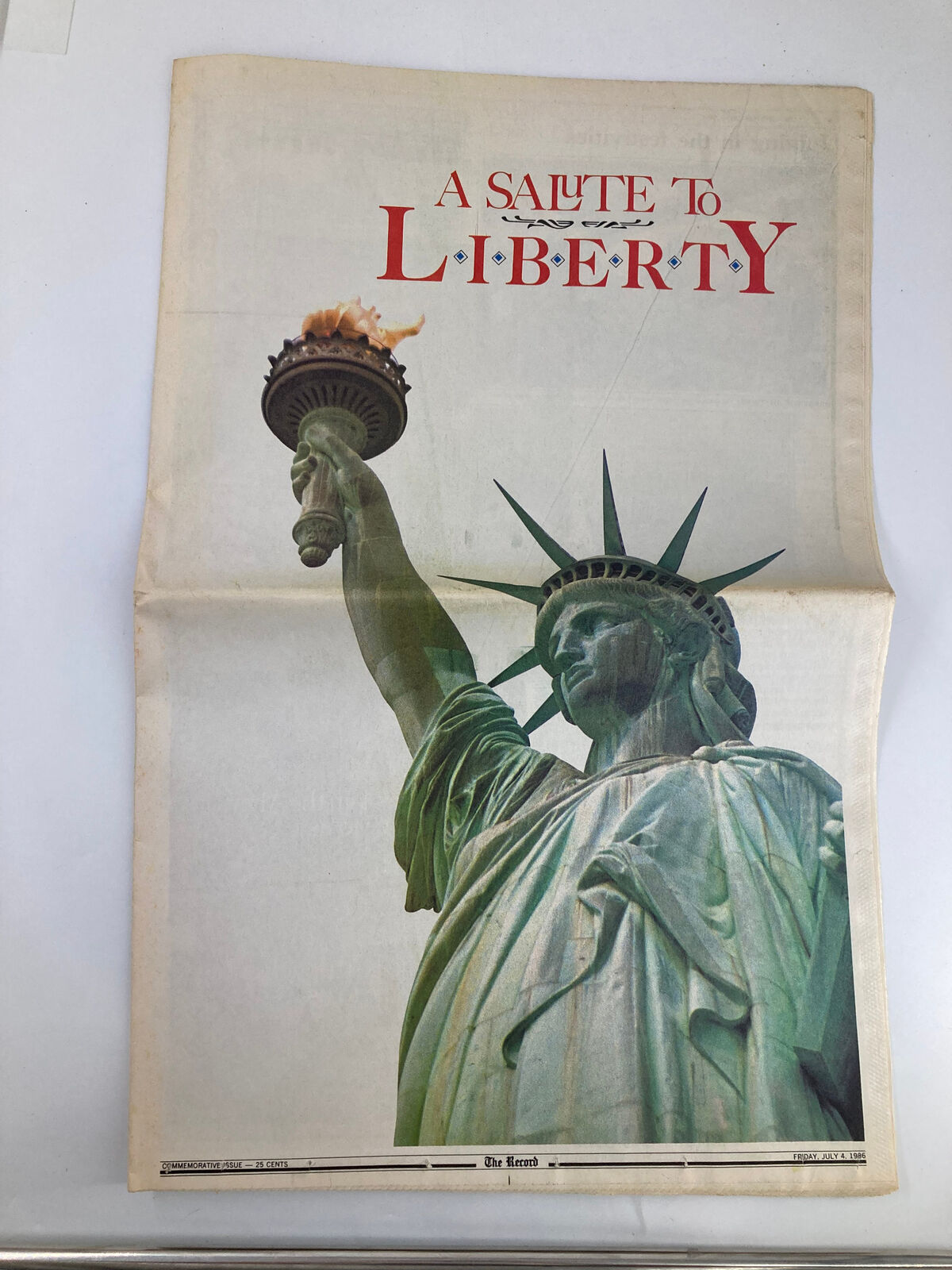 VTG The Record Newspaper July 4 1986 A Salute To The Lady of Liberty
