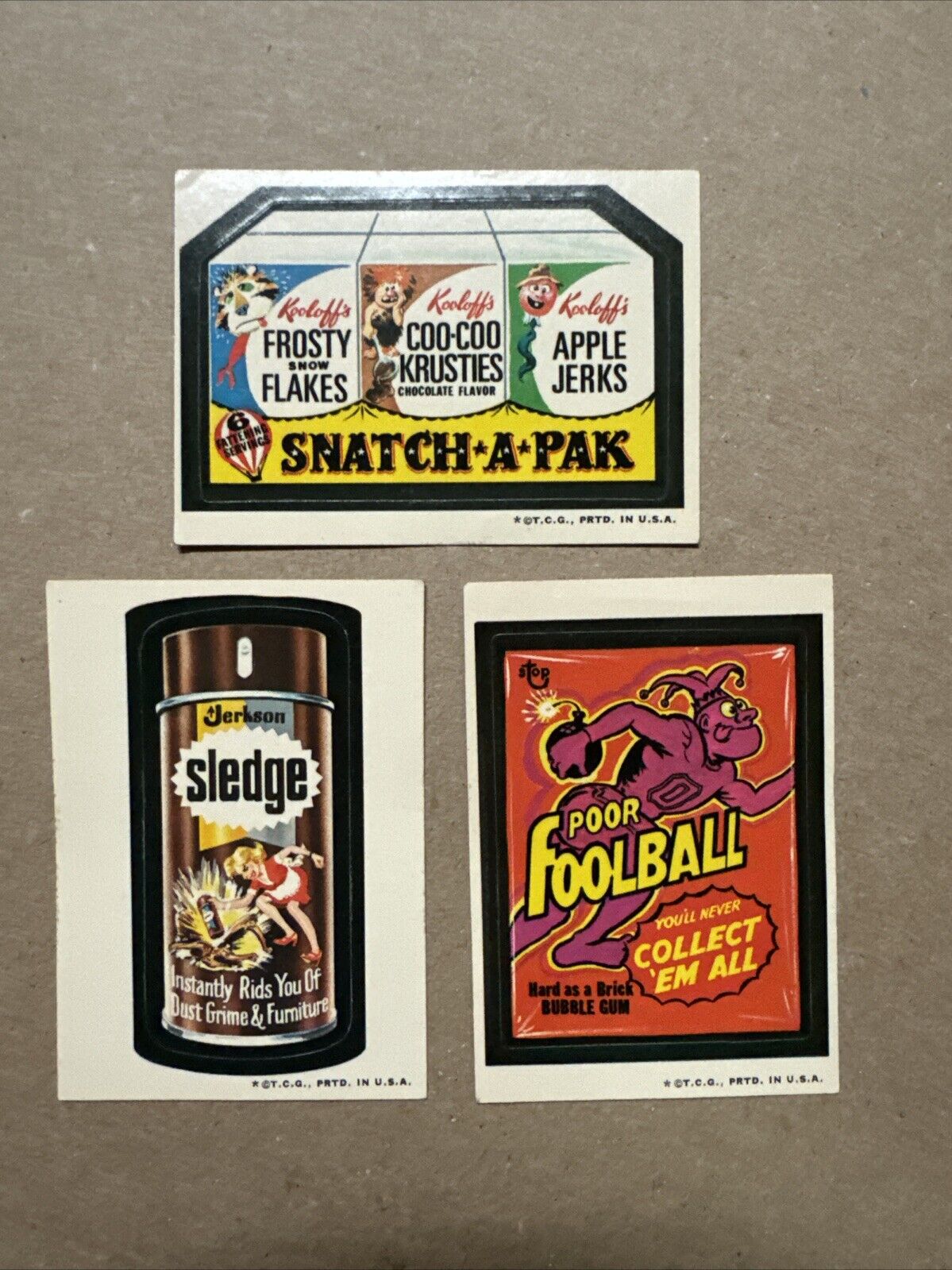 1973 Topps Wacky Packages Series 3 Lot Of 3 (White Back)