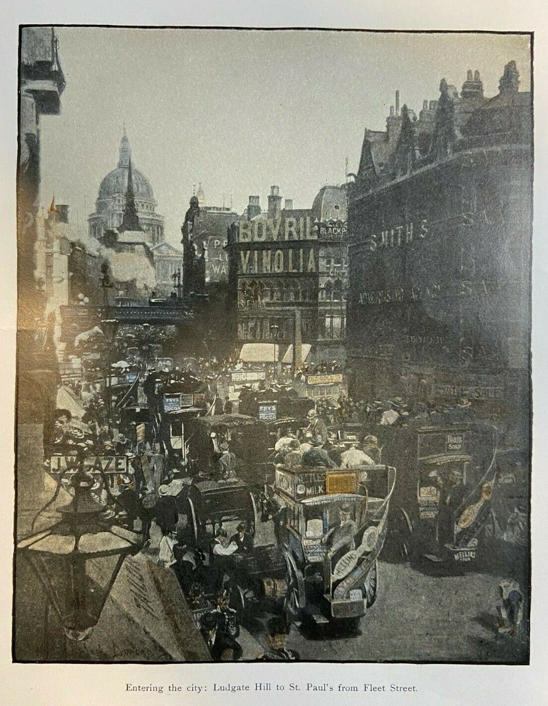 1910 Old London England Ludgate Hill Liverpool Street Station Thames Basin