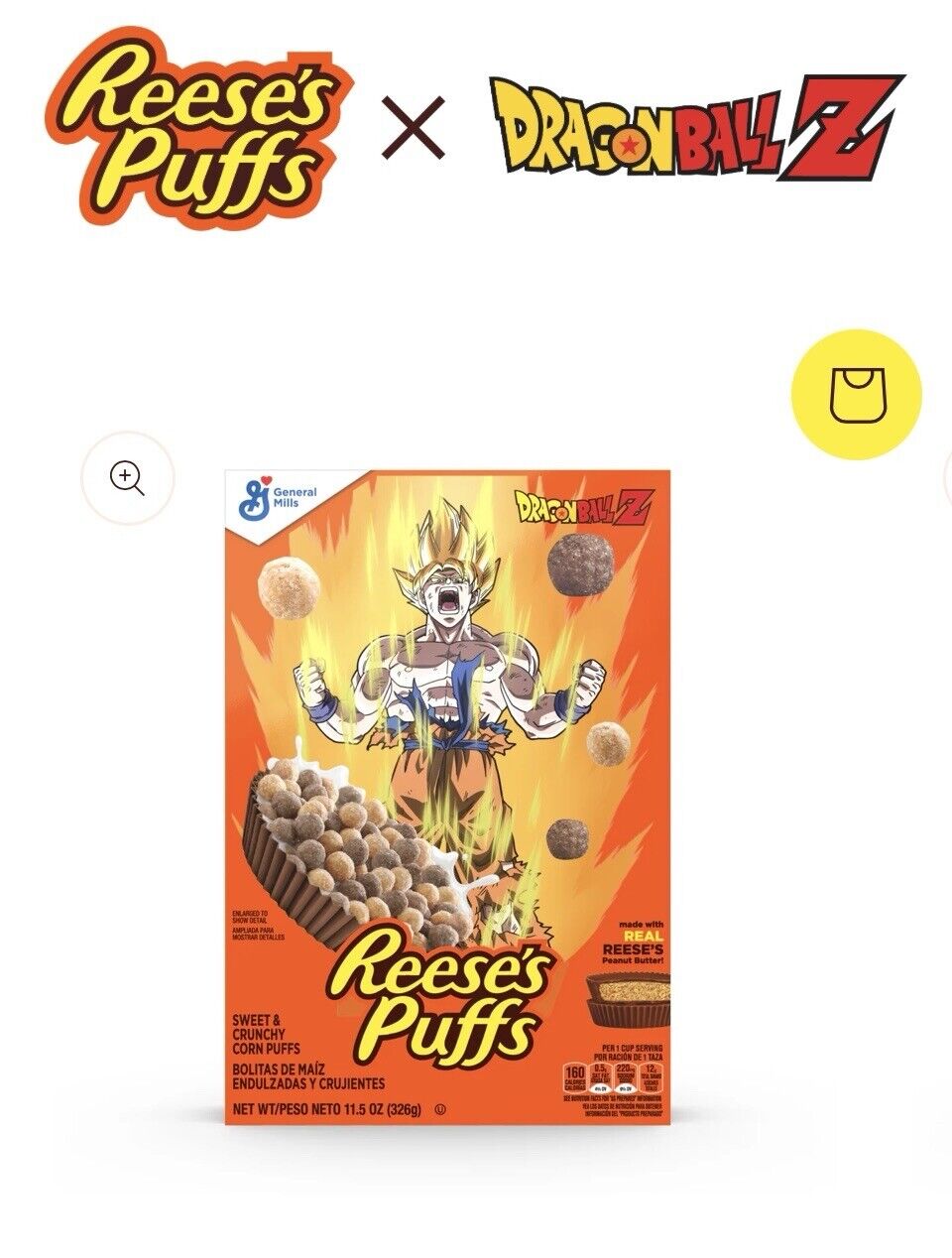 Reese’s Puffs X Dragon Ball Z Cereal Holographic Limited Edition - PRESALE