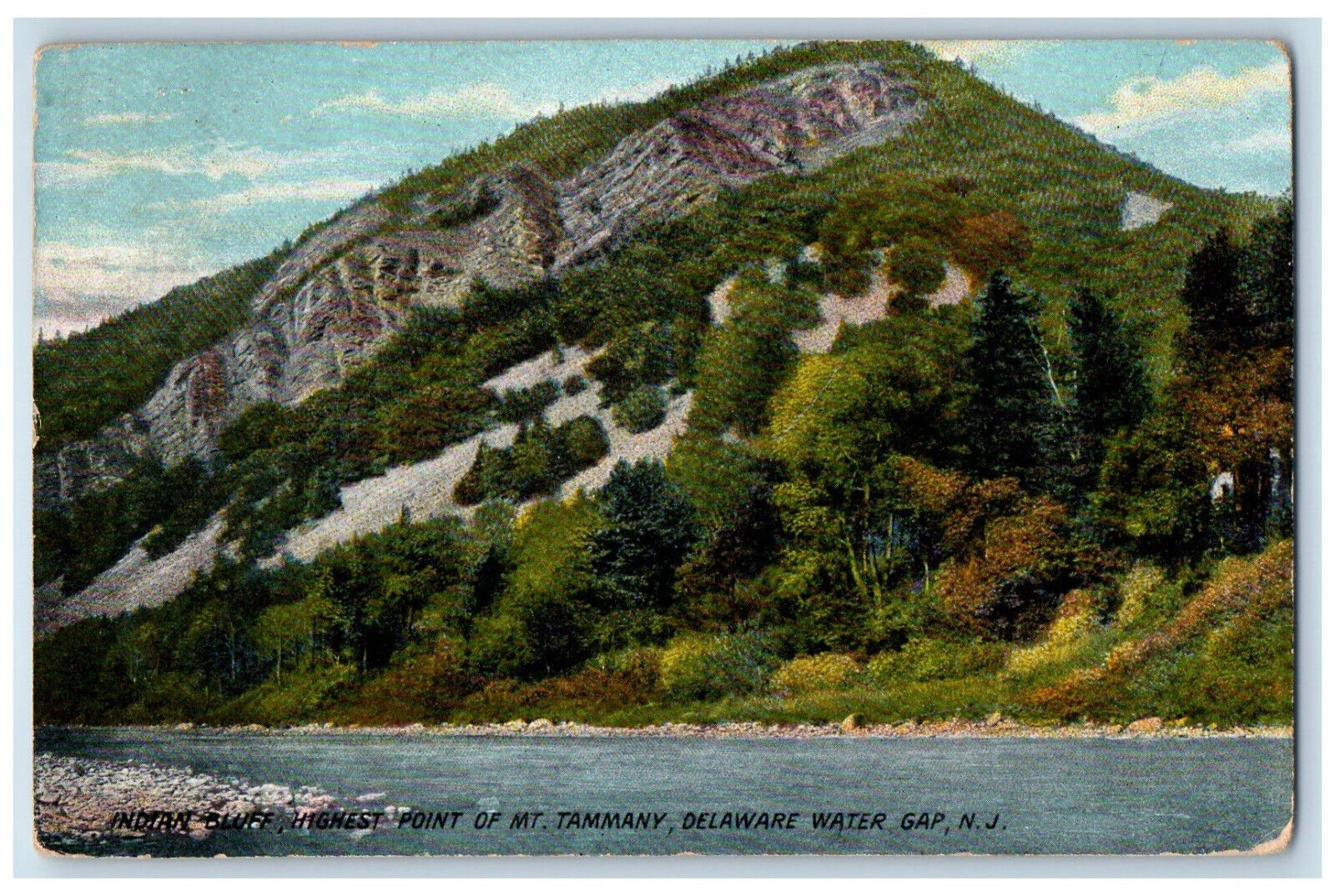 1910 Indian Bluff Highest Point of Mt. Tammany Delaware Water Gap NJ Postcard