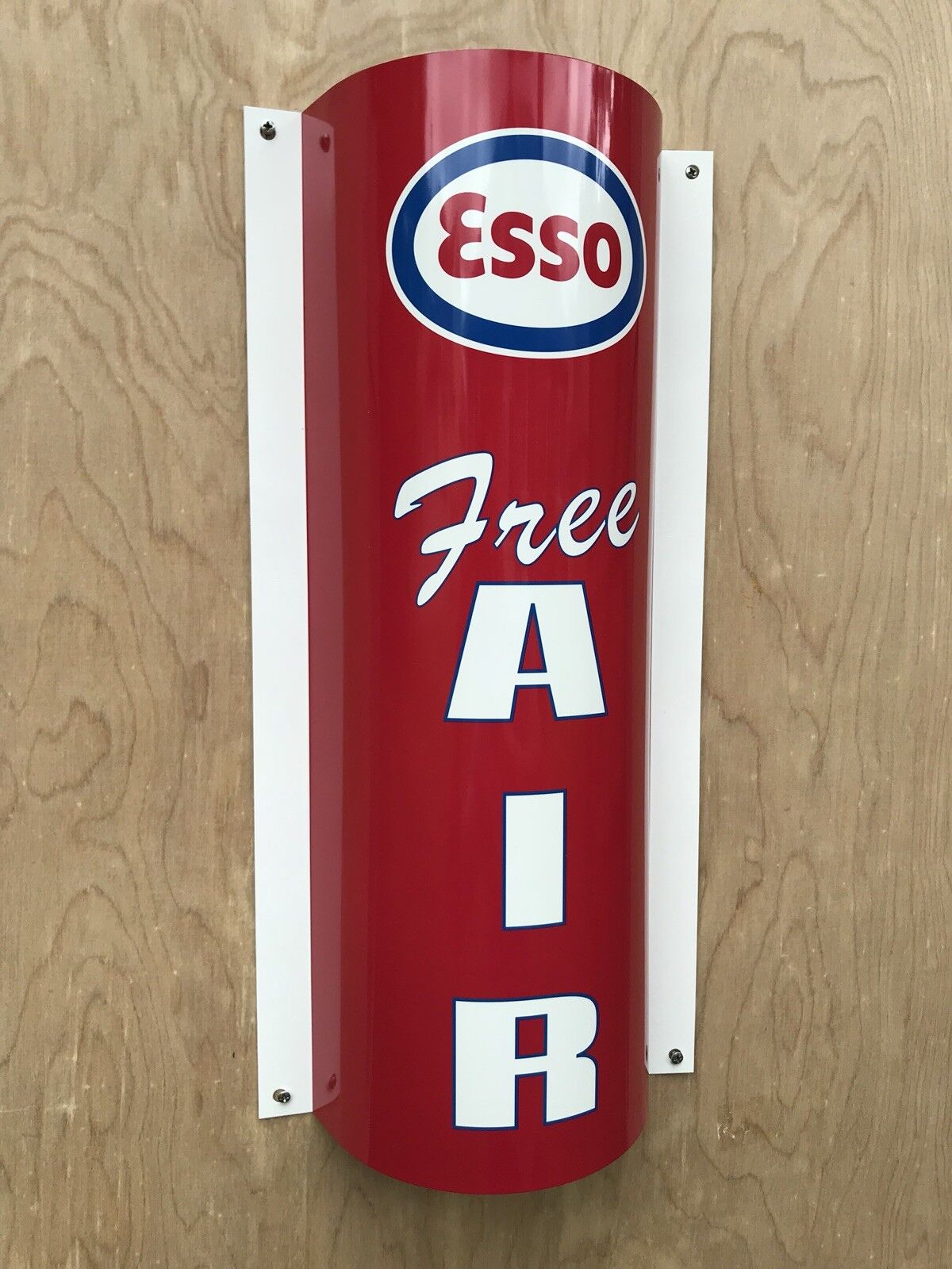 Esso Exxon Free Air Curved Metal  Gasoline Gas sign Pump Oil WOW