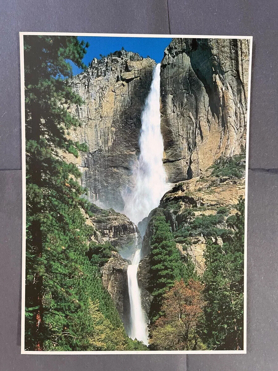 Beautiful Upper & Lower Falls Yosemite National Park 5x7 Photo Unposted Postcard