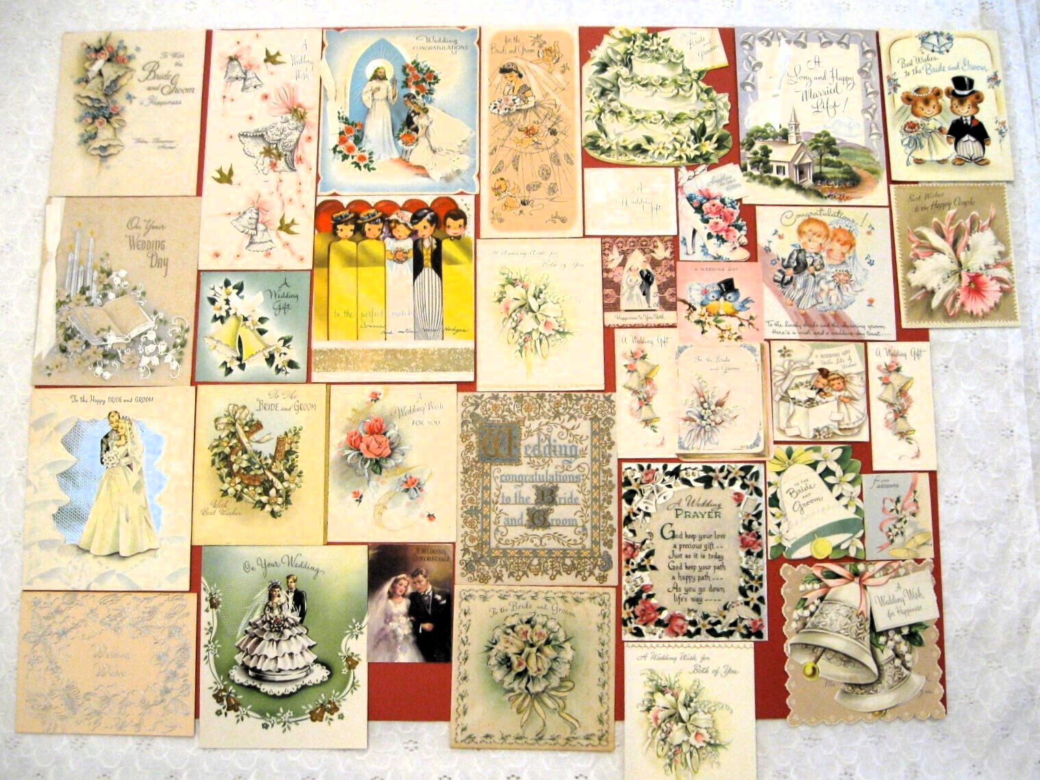 Vintage 1950s Greeting Gift Card Lot of 71 Wedding Bridal Shower Use for Crafts