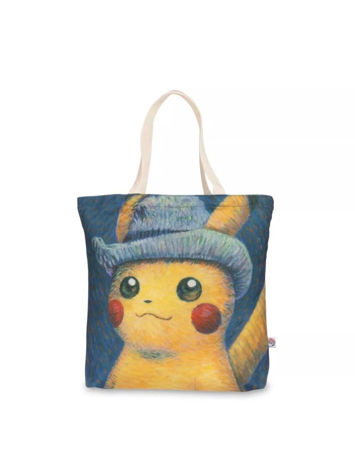 Pokemon X Van Gogh Museum Pikachu Grey Felt Hat Canvas Tote Bag 