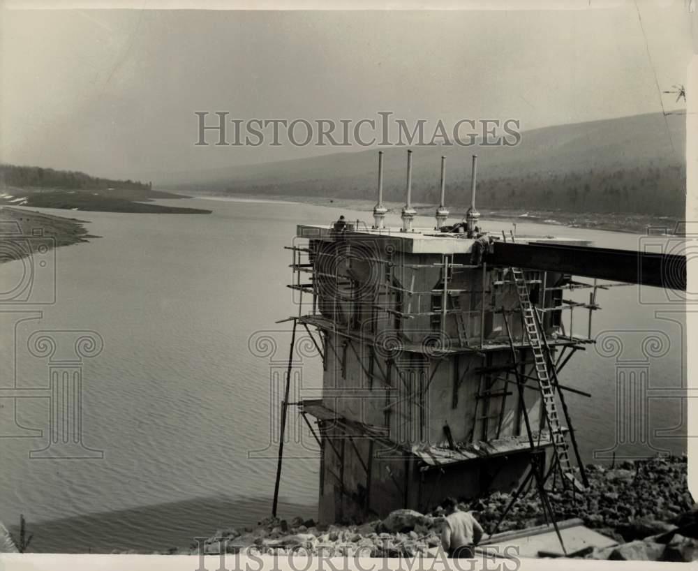 1940 Press Photo Aerial View of Dam Construction in Clark Valley - pnx00519