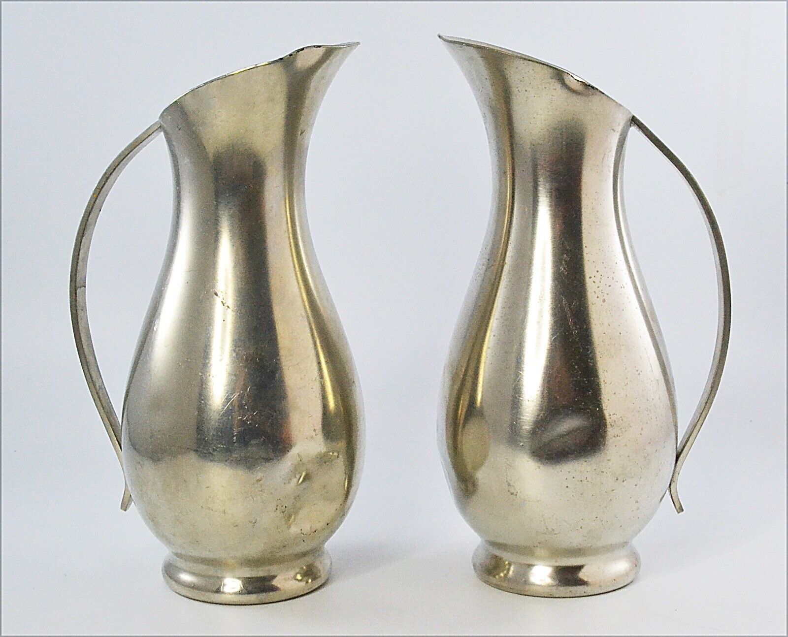 2Royal Holland Vintage Pewter Daalderop Pitcher Vase Mid-Century Modern Style 8”