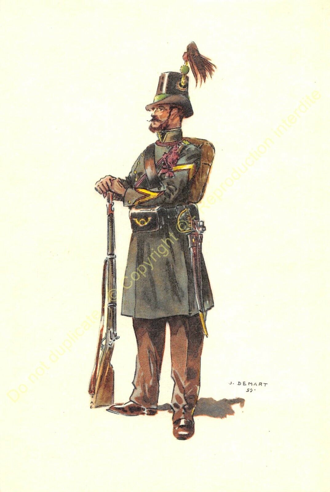 Illustration J.Demart Militaria Belgium Supporter Capiaumont 1831