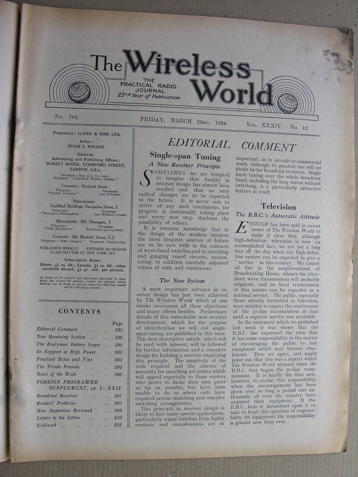 Ossicaide Public Address Triode Pentode Leipzig Fair WIRELESS WORLD 1934 No 760