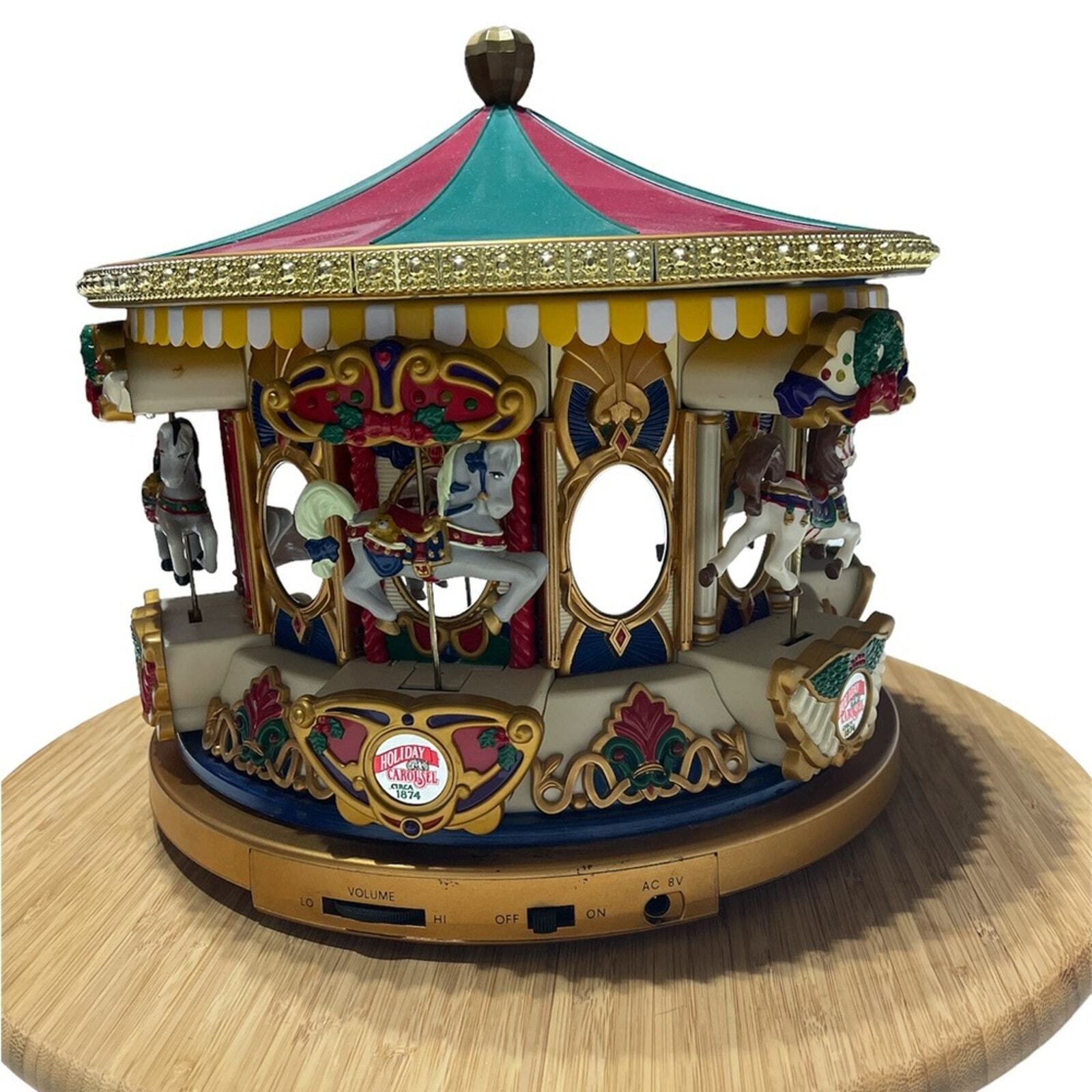 Vintage 1992 Christmas Holiday, merry go round Carasol