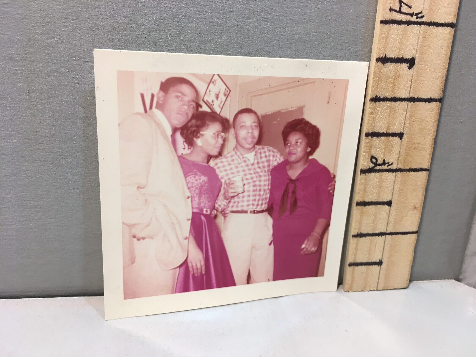 Vintage Photo 1959 African Americans Teen Girl Formal Boyfriend Parents f