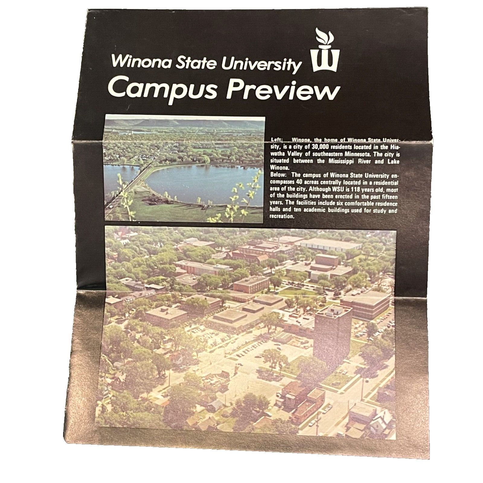 1977-78 Winona State University Campus Preview Trifold Pamphlet Winona Minnesota