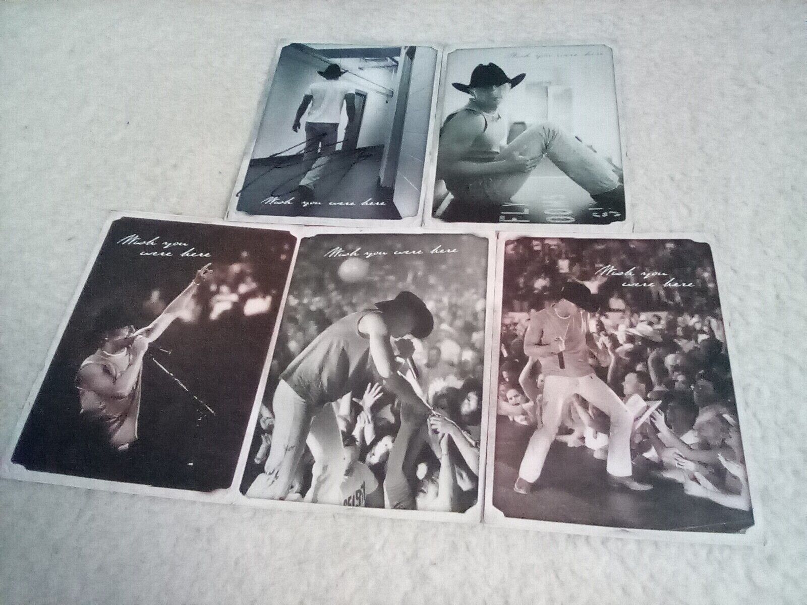 Kenny Chesney Postcard  one autographed 2002 RARE total 5