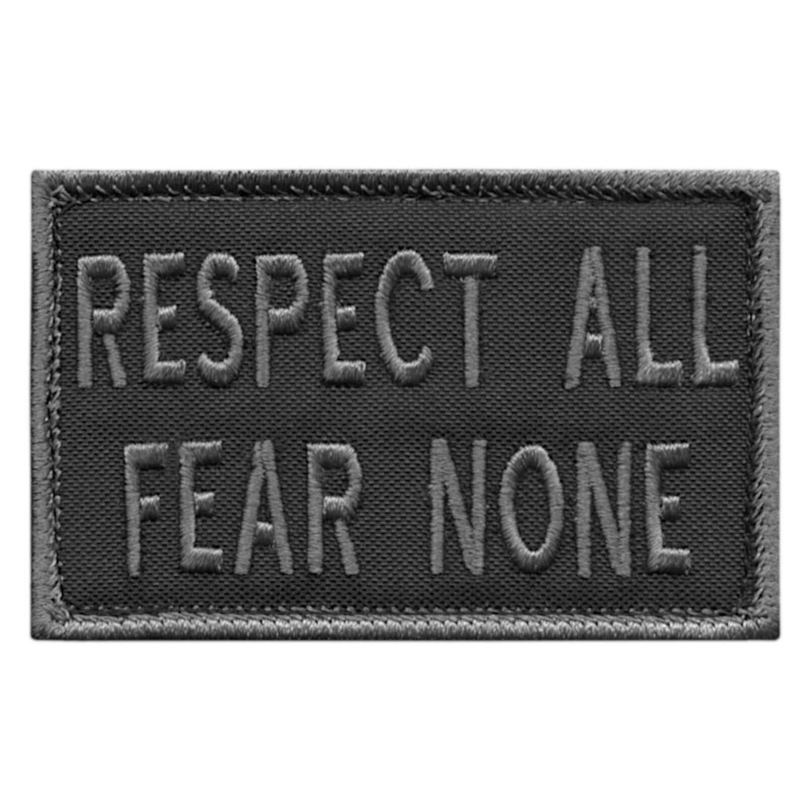 LEGEEON Respect All Fear None Blackout Subdued 2x3.25 Morale Tactical Fastener