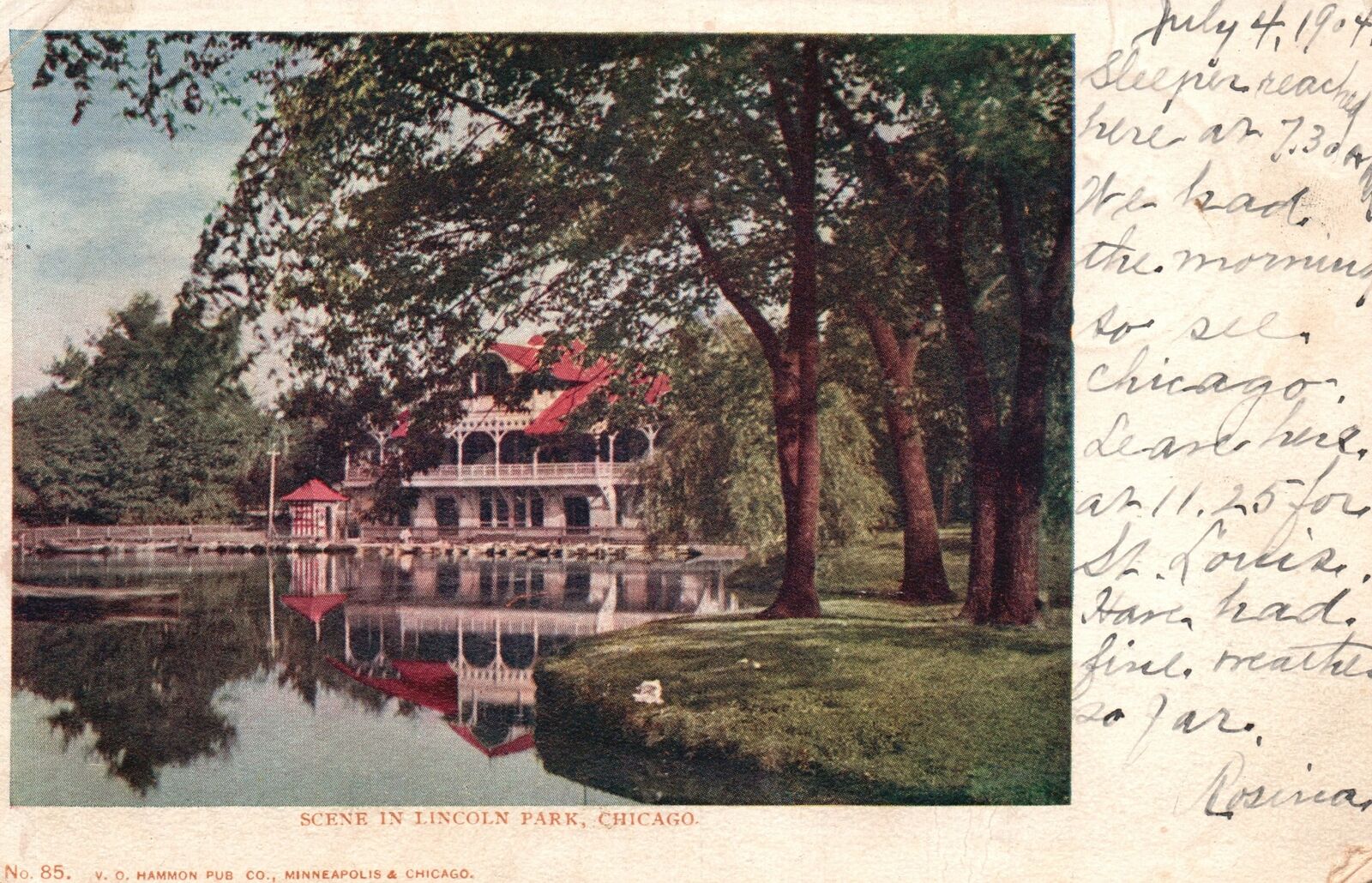 Vintage Postcard 1904 Beautiful & Picturesque Scene in Lincoln Park Chicago IL