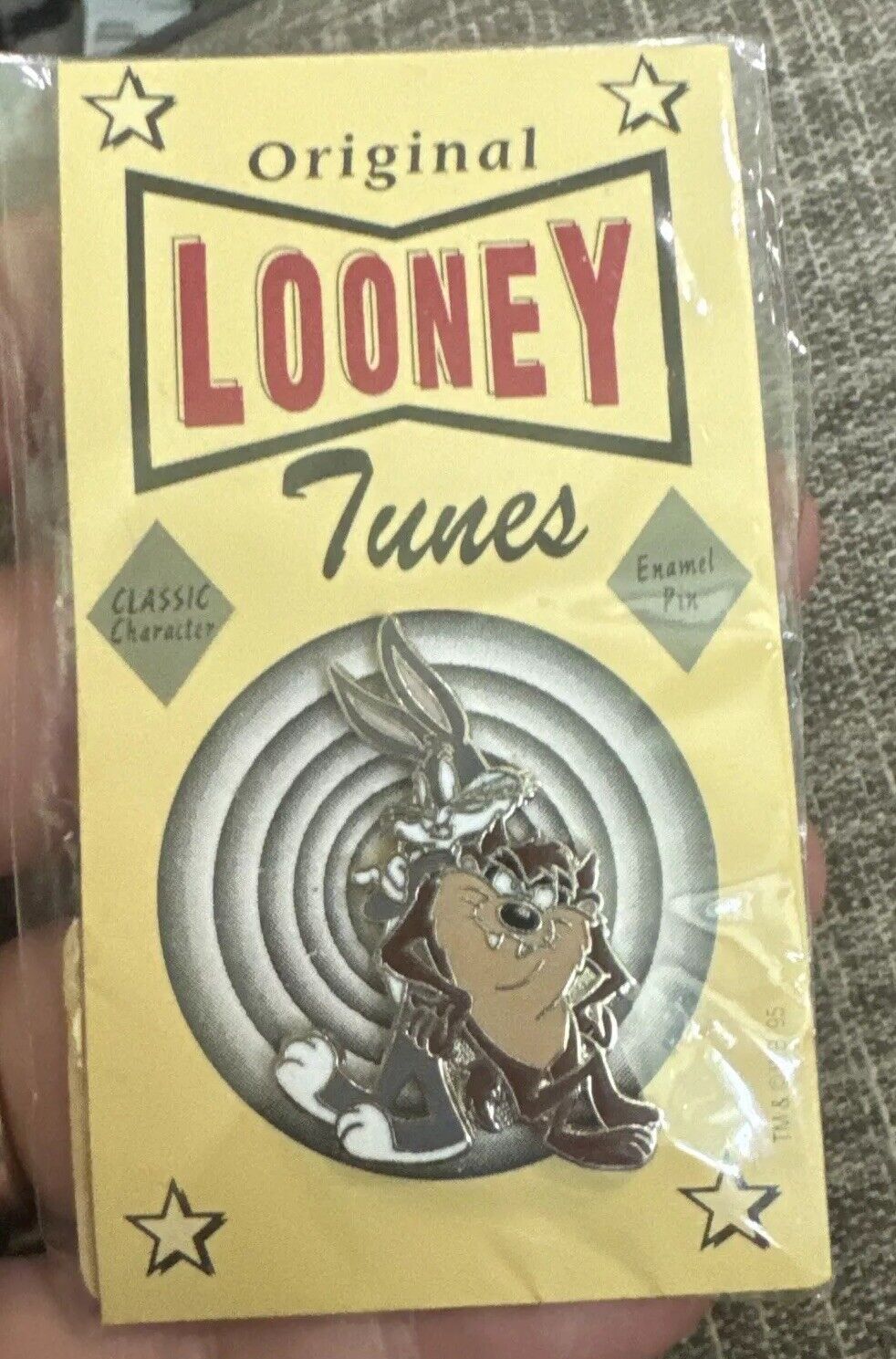 Vtg \'95 Original Looney Tunes Classic Character Enamel Pin, New Warner Brothers