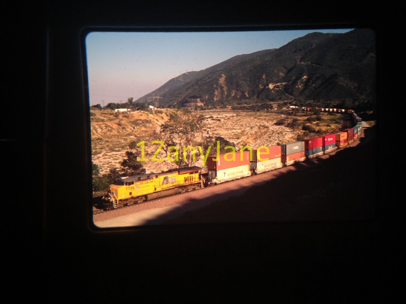7M11 TRAIN SLIDE Railroad 35MM Photo UP 7706 CAJON PASS MP66 CALIFORNIA 6-18-10