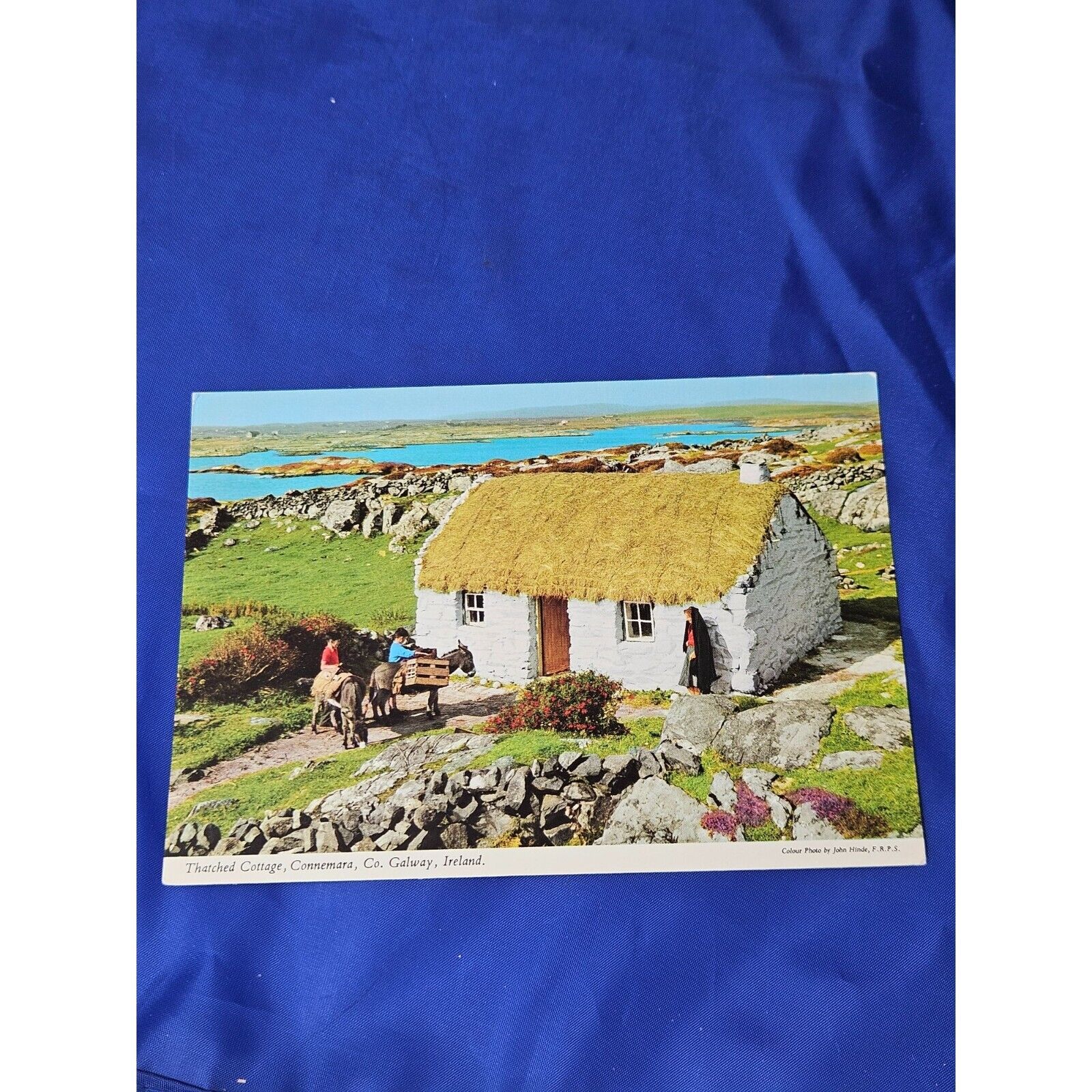 Thatched Cottage Postcard Connemara Co Galway Ireland Chrome Divided