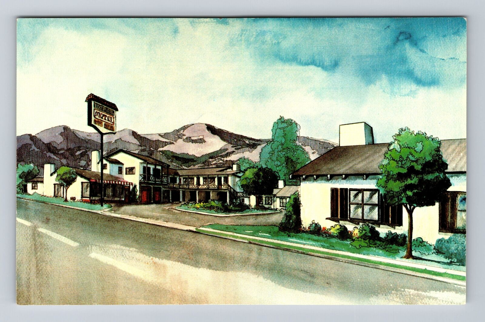 San Luis Obispo CA-California, Los Padres Motel, Advertising Vintage Postcard