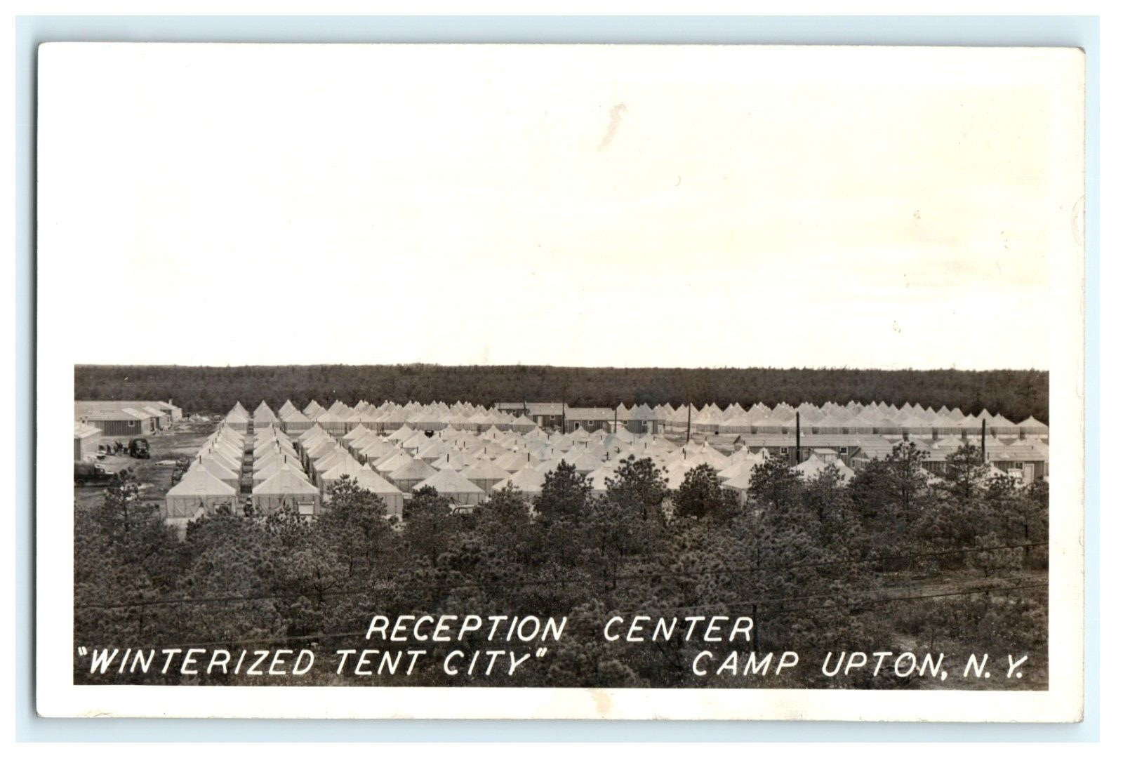 1941 WWII Reception Center Winterized Tent City Camp Upton NY - Posted View