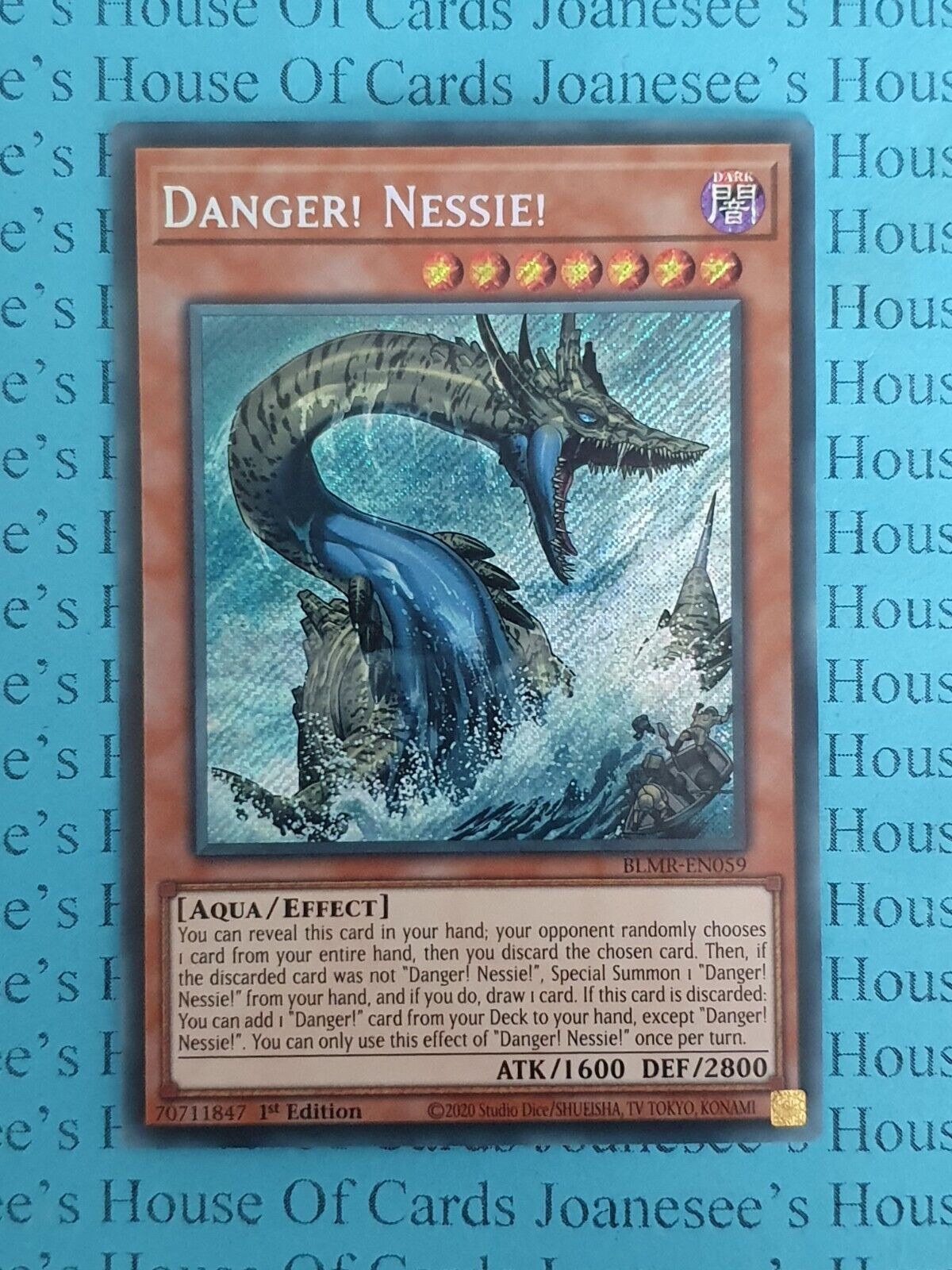 Danger Nessie BLMR-EN059 Secret Rare Yu-Gi-Oh Card 1st Edition New