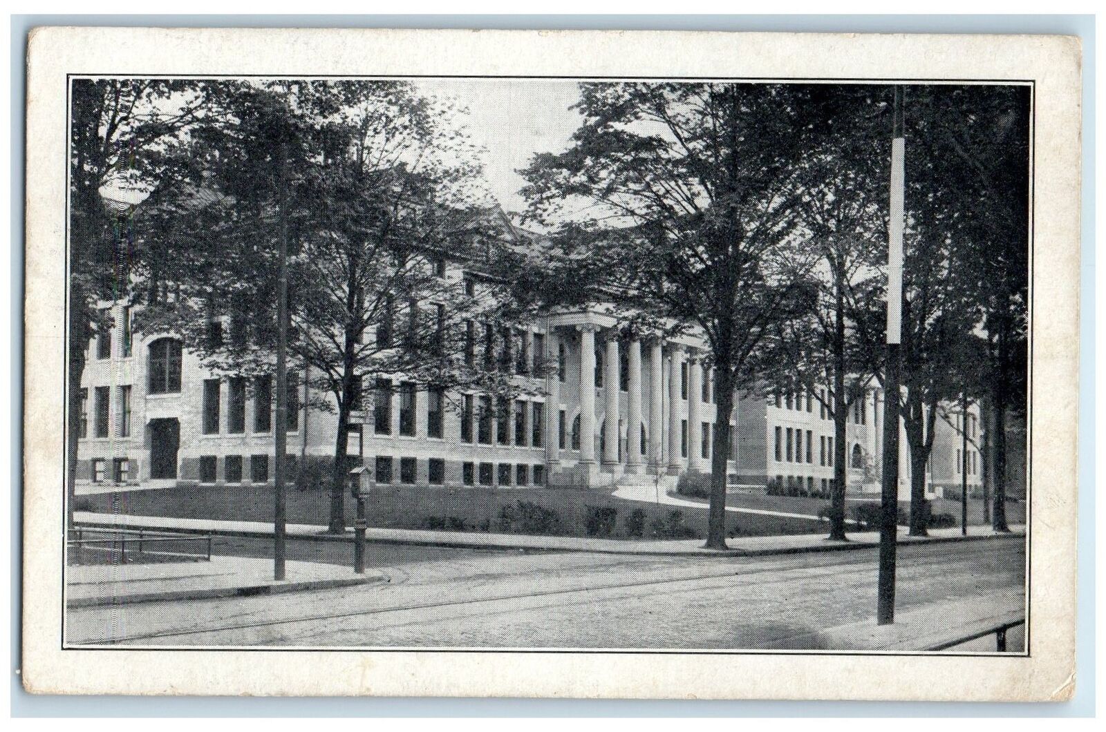 c1910s Chestnut Street Grammar School Exterior Springfield MA Unposted Postcard