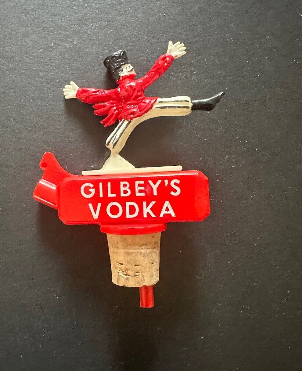 Bottle Stopper Gilbey’s Vodka With Pouring Spout In The Stopper Vintage