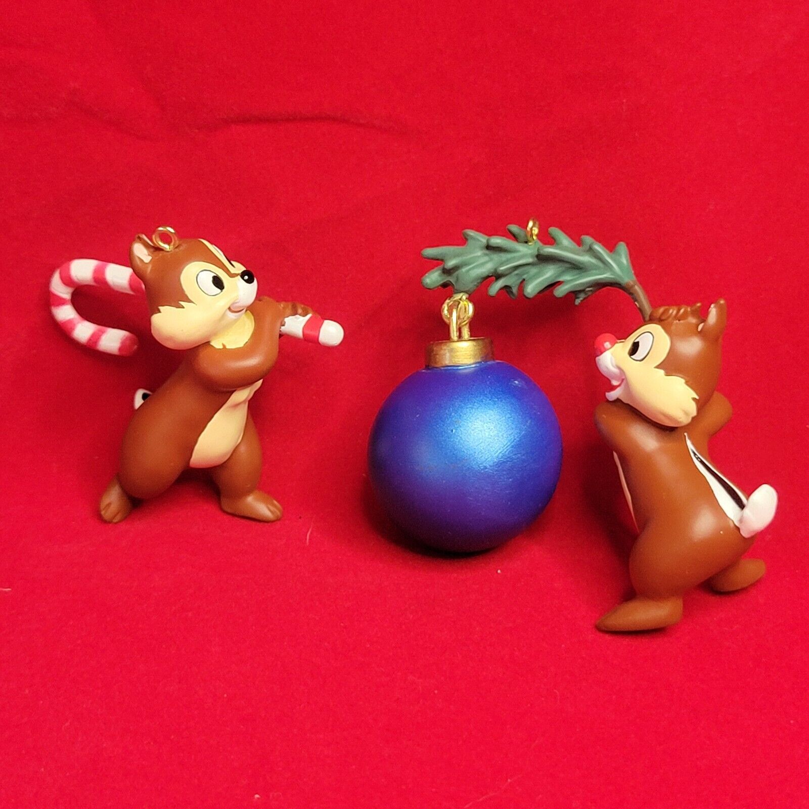 2010 O CHRISTMAS Chipmunks Chip and Dale 2pc Keepsake Ornament No box