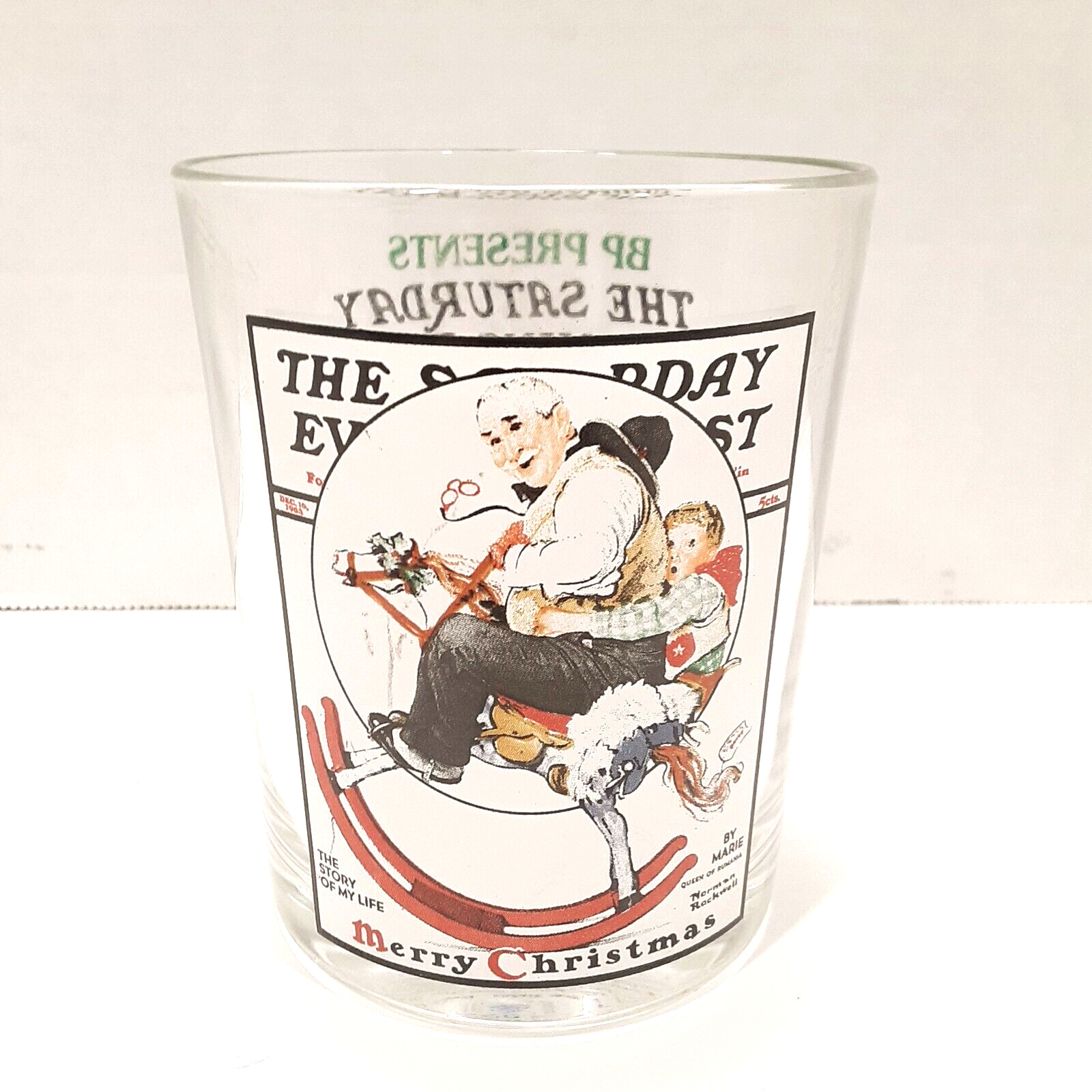The Saturday Evening Post Gramps at the Reins Glassware Glass Norman Rockwell