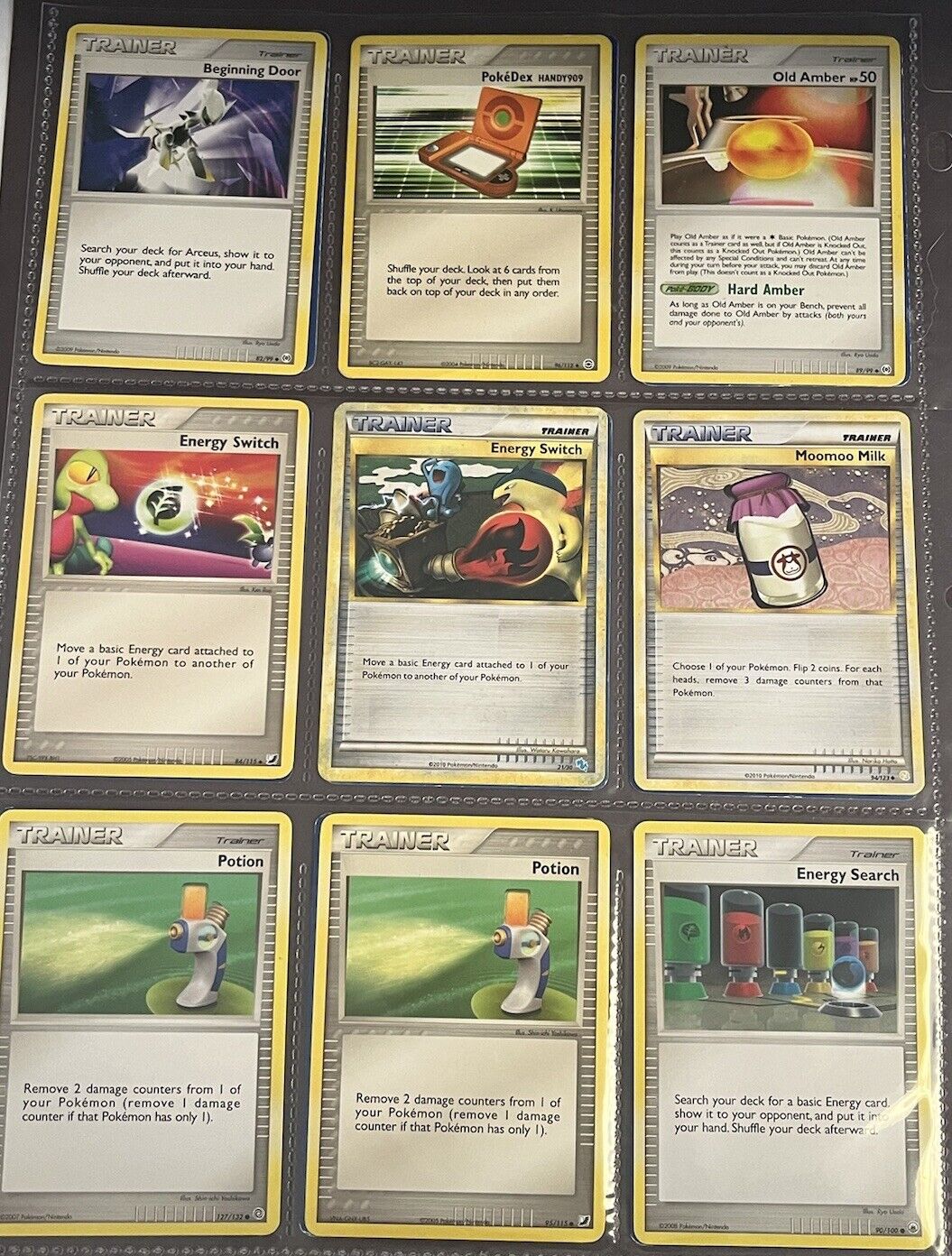 18 Pokémon Trainer Cards- Pokédex, Potion, Helix Fossil, Rocket’s Sneak Attack