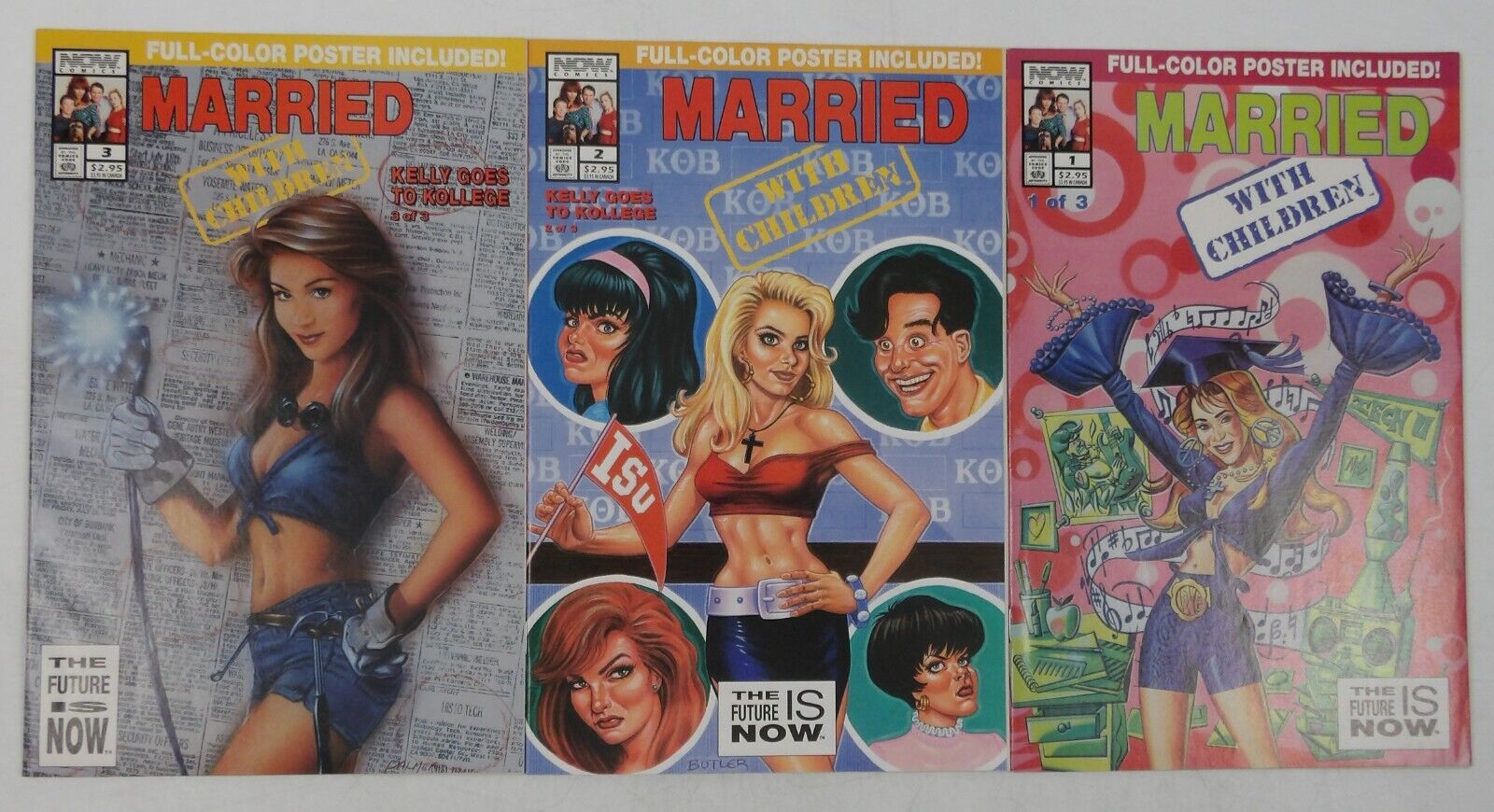 Married With Children: Kelly Goes To Kollege #1-3 VF/NM complete series w poster