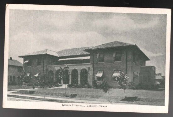 King\'s Hospital Vernon Texas White Border Postcard Not Posted EX-NM