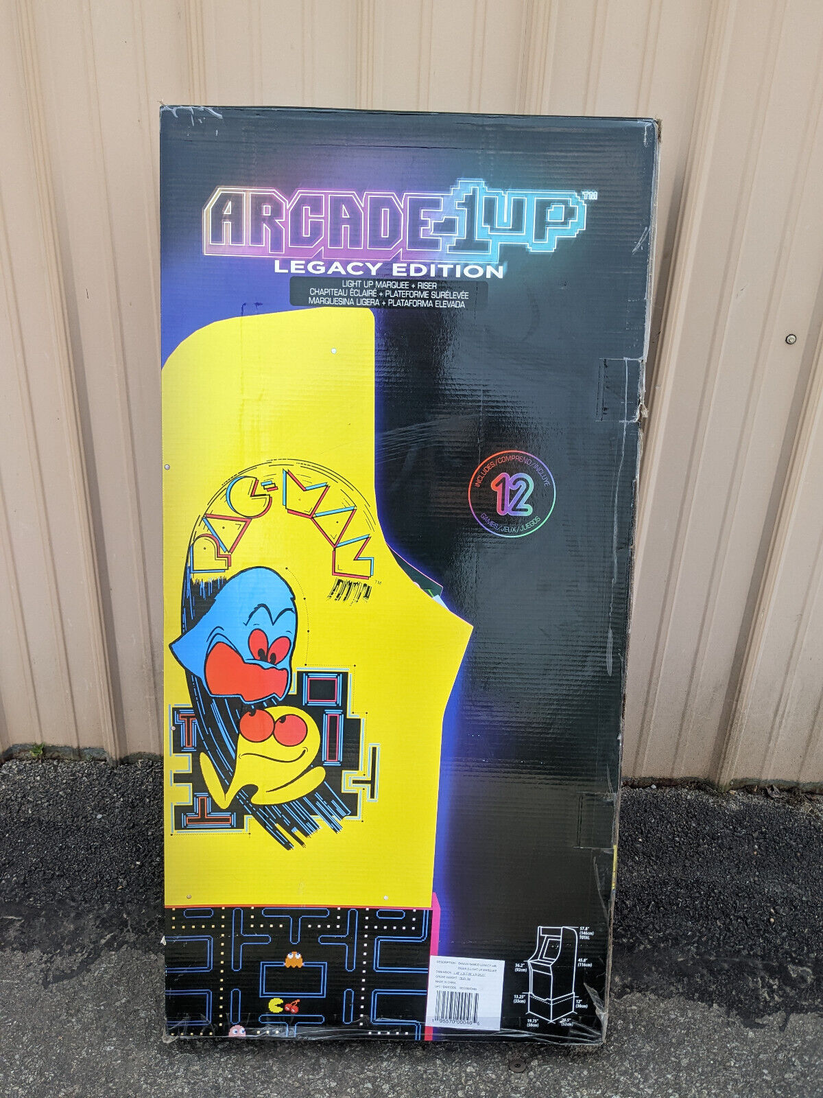 BOX ONLY Arcade-1Up Legacy Edition Pac-Man Bandai Namco Light Up Marquee & Riser